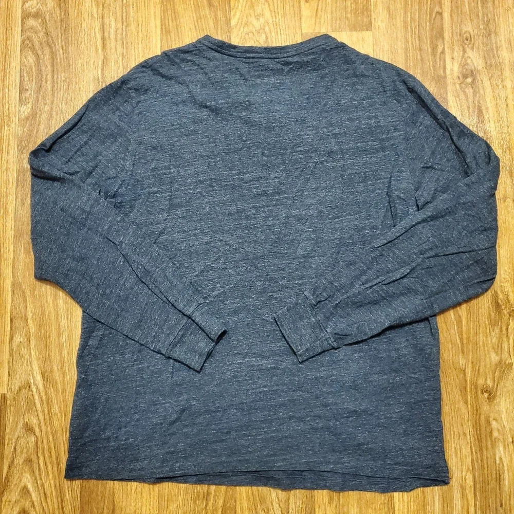 Polo Ralph Lauren Shirt‎ Men Large Blue Pullover V Neck Long Sleeve Preppy